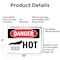 Signmission Hot Surface Sign, 7 in H x 10 in W, Aluminum, Hot OS-2PACK-DS-A-710-L-1357 - alternate 3